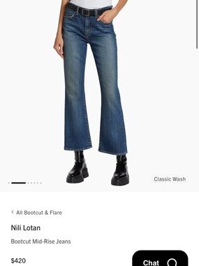 Nili Lotan Classic Wash Flare Jeans - Blue